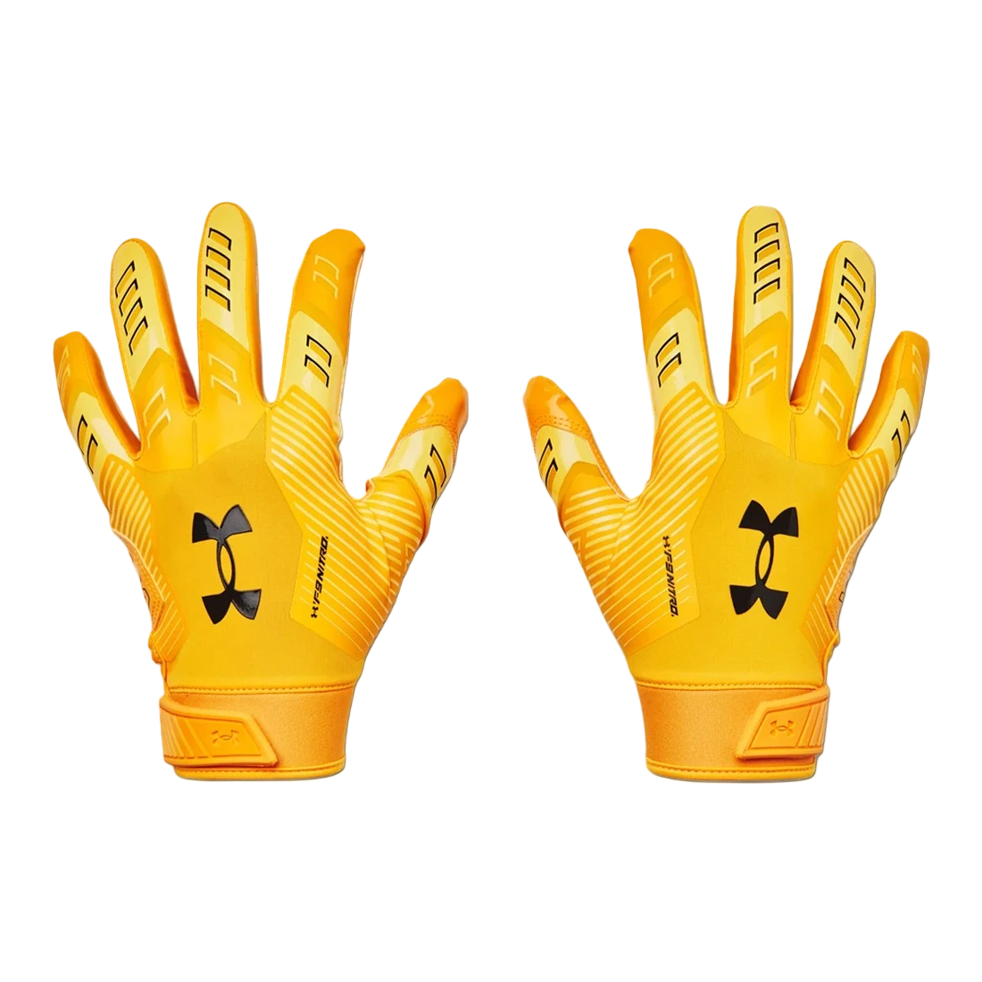 Under Armour F9 yellow Color Rush football and floorball gloves with sticky palm grip