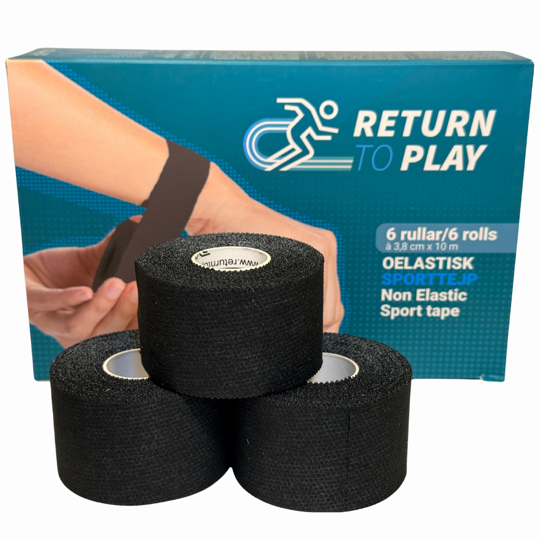 Return to Play Sports Tape Black 6-Pack 3.8 cm x 10 m
