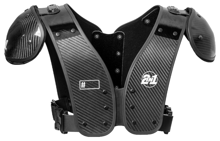 2in1 Carbon Shell football rib protector — front view