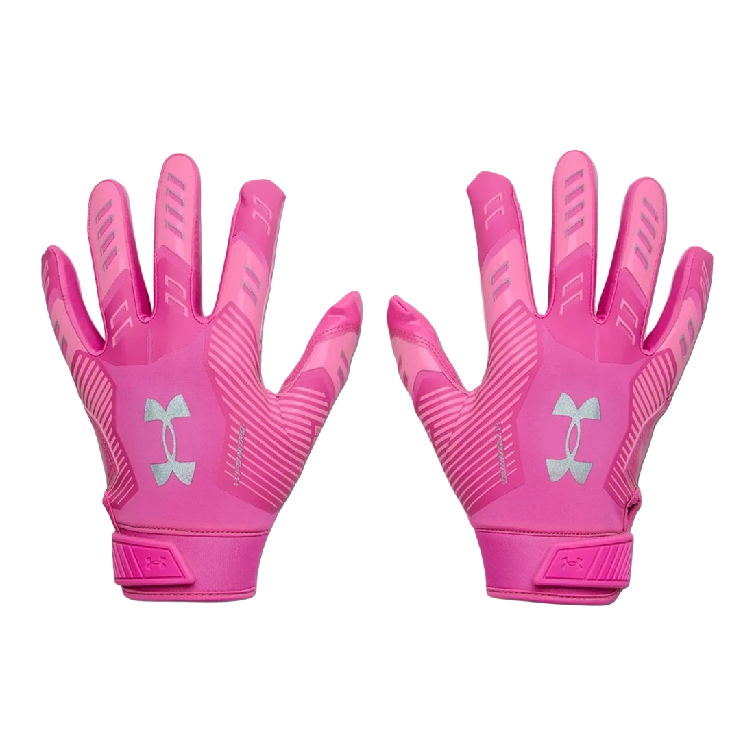 Under Armour F9 pink Color Rush football and floorball gloves with sticky palm grip