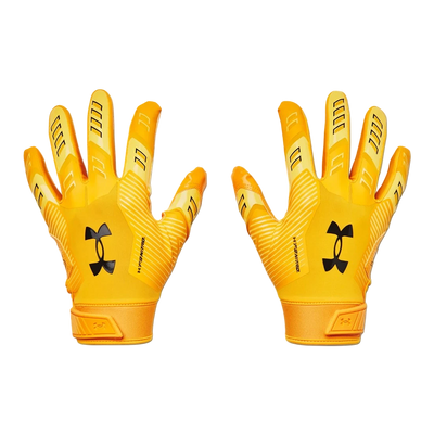 Under Armour F9 Nitro Color Rush football gloves — palm grip view