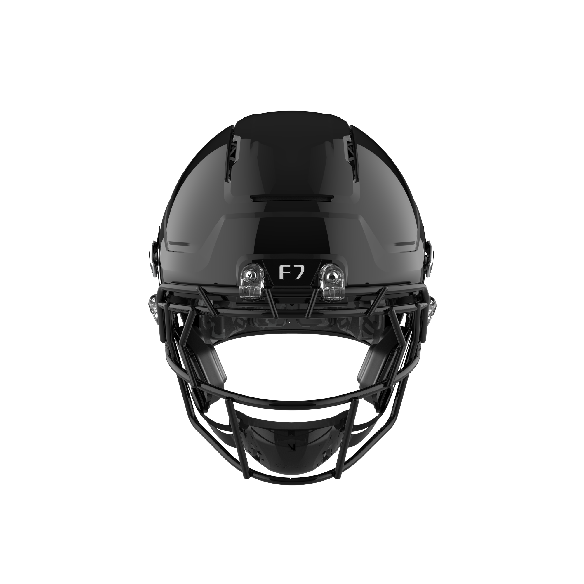 Schutt F7 AIR helmet in Gloss Black, front view