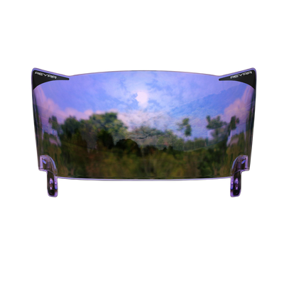 Reyrr VIZU Clear Purple Rain football visor, 61.3% VLT, stadium lights and partial sun, fits Riddell SpeedFlex and Schutt F7