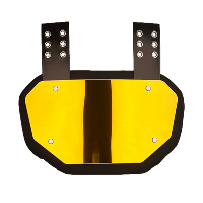 Reyrr Gold Back Plate for football shoulderpads with gold-coated impact absorption and breathable design