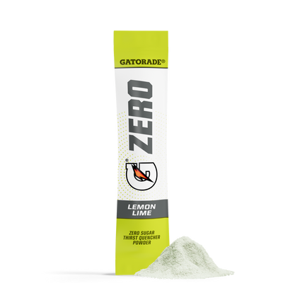 Gatorade Zero Lemon Lime powder packet on a white background