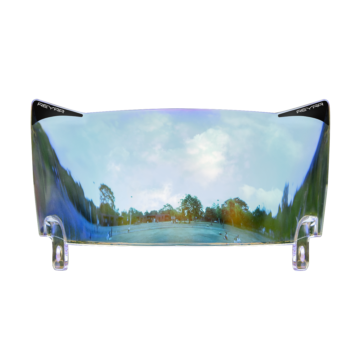 Reyrr VIZU Nordic Sky ultra-wide clear football visor with anti-distortion and UV protection for Riddell Speedflex and Schutt F7 helmets