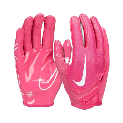 Pink Nike Vapor Jet 7.0 football gloves with Magnigrip+ palm and adjustable cuff for enhanced grip and comfort